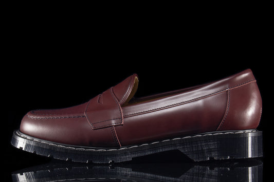 Solovair | Hi-Shine Penny Loafer Style # S0-970-OX-G Color : Oxblood