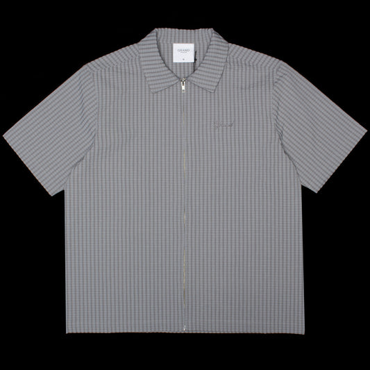 Grand Collection - Seersucker S/S Zip-Up Shirt
Color : Grey