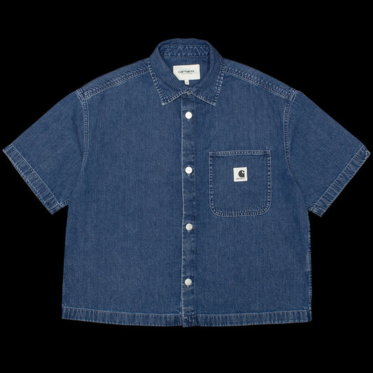 Carhartt WIP - Women's Lovilia Shirt
Style # I034558_01_06
Color : Blue Stone Washed
