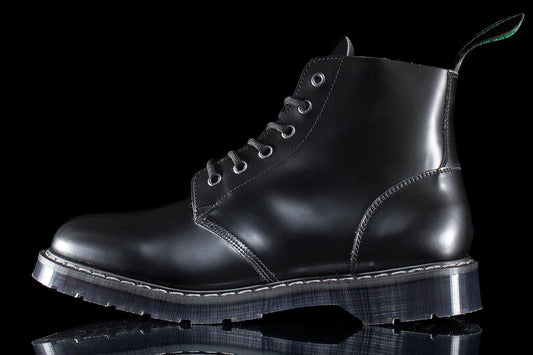 Solovair | Hi-Shine 6 Eye Astronaut Boot Style # S6-969-BK-G Color : Black