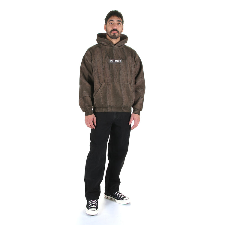 Premier | Drip Dyed Box Logo Hoodie
Color : Olive
