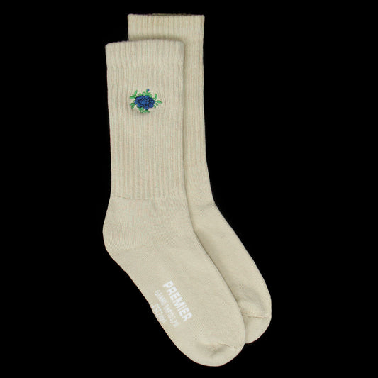 Floral Crew Sock Natural