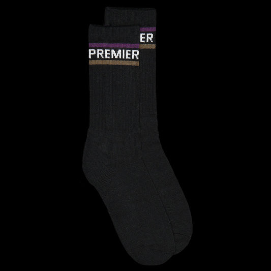 Premier Striped Crew Sock Black