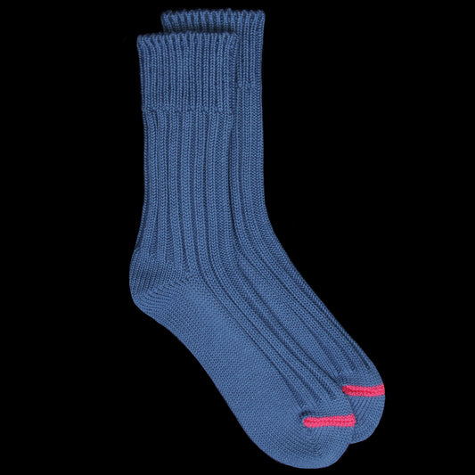 Rototo - Chunky Ribbed Crew Sock
Style # R1523
Color : Smalt Blue