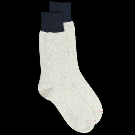 Rototo - Double Face Crew Sock
Style # R1515
Color : Navy / Light Gray