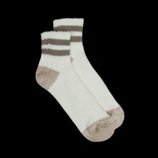 Rototo - Old School Ribbed Ankle Sock
Style # R1404
Color : White / Gray