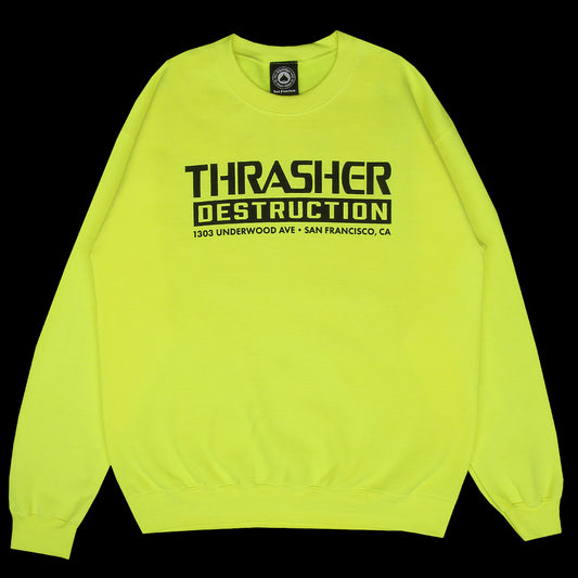 Thrasher - Destruction Crewneck
Color : Safety Green